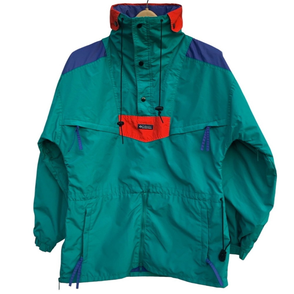 Columbia 1/2 Zip Teal and Purple Pullover Colorblock Ski Jacket Men’s Medium